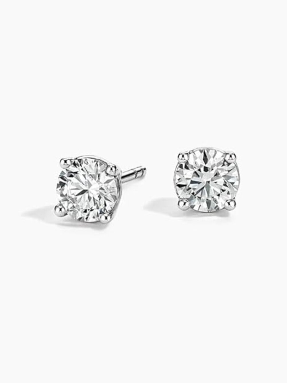 Lab Grown Diamond Earrings with Certificate 0.6 Carat TW Round D-E Color VVS2-VS